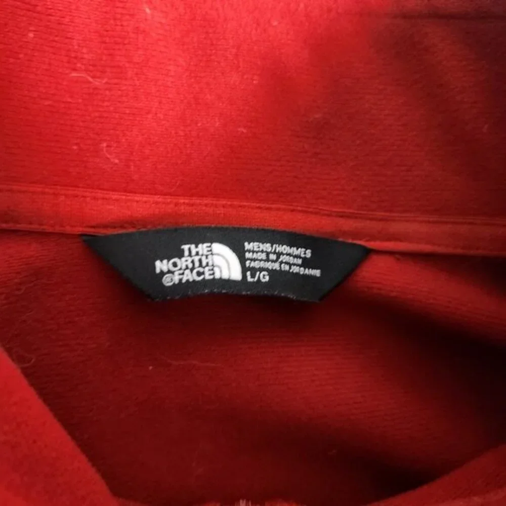 The North Face Sweatshirt Men L Red Quarter Zip Long Sleeve Pullover Activewear‎